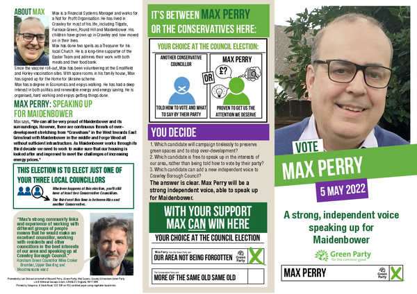 Max Perry Maidenbower election address